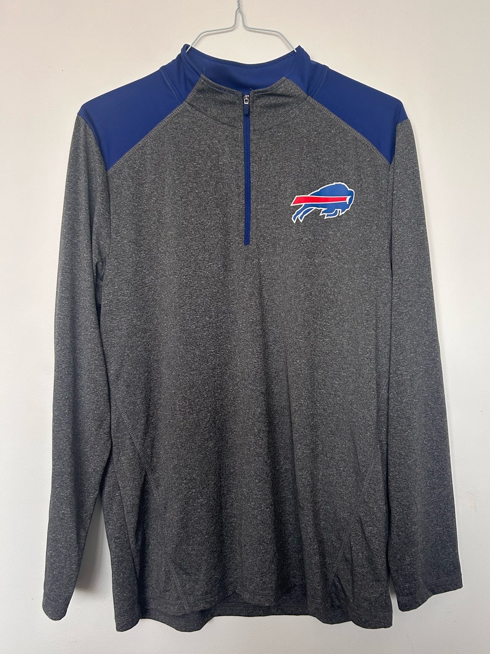 NFL Buffalo Bills Heather Gray and Royal Blue Team Apparel Pullover